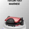 Tost Makinesi Kırmızı Döküm Plaka 6+ Dilim Çok Kapasiteli Izgara