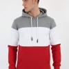 Üç Şardonlu Kapşonlu Parçalı Kanguru Cepli Erkek Günlük Sweatshirt