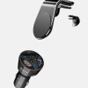 360° Döner Telefon Tutucu ve 55W Hızlı Araç Şarj Aksesuar Seti