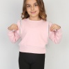 Üç İplik Şardonlu Omuz Detaylı Kız Çocuk Günlük Crop Sweatshirt