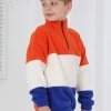 Full Polar Kumaş Yarım Fermuarlı Garnili Erkek Çocuk Günlük Sweatshirt