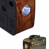Nostaljik Görünümlü Ahşap Radyo Tf Sd Usb Girişli Led Fener Işıklı