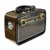Nostalji Radyo Bluetooth Hoparlör Usb-sd Kart Giriş Led Fener Işıklı Bataryalı Pilli