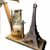 Dekoratif Eyfel Kulesi Ve Kum Saati Vintage Tarzı Masa Süsü Biblo