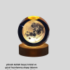 Ay Temalı Kristal Küre Gece Lambası Led Aydınlatmalı Premium Dekor