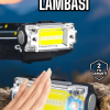 Beyaz Led Işık Sensörlü Kafa Lambası Lityum Batarya Led El Fenerli Şarjlı