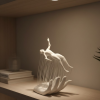 3D El Üzerinde İnsan Figürü Beyaz Minimal Masa Üstü Dekor