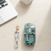 Bluetooth ve 2.4G USB Destekli Pilli Kablosuz Şeffaf Mouse