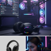 Wireless Oyuncu Kulaklığı RGB Işıklı Uzun Bataryalı Mikrofonlu Headset