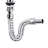 Krom Basmalı Sifon -körüklü Sifon Bas Stoplu Lavabo Mutfak Sifonu-paslanmaz