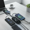 10000mah Güneş Enerjili Taşınabilir Şarj Cihazı - Çift Led Fenerli, Lcd , 2 Usb-c Powerbank