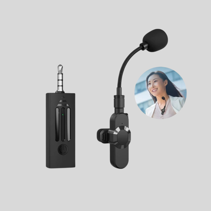 KESGİN MARKET ® Kablosuz 2.4 GHz Yaka Mikrofonu – 60 m Menzilli, Gürültü Azaltıcı, Şarjlı ve Taşınabilir