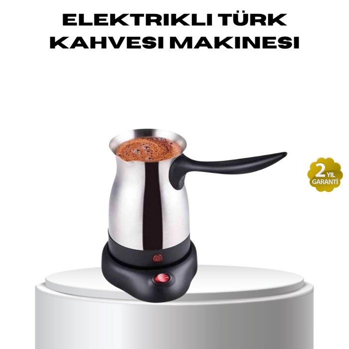 KESGİN MARKET ® Paslanmaz Çelik Elektrikli Cezve 800W 6 Fincan Kapasiteli