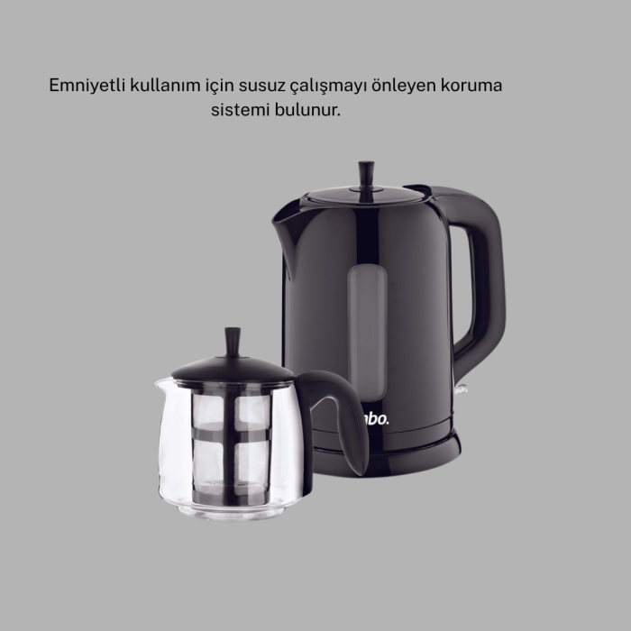 KESGİN MARKET ® Sinbo STM 5840 Elektrikli Çay Makinesi 1800W Cam Demlik ve Sıcak Tutma Özellikli