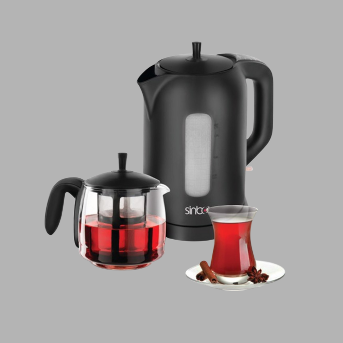 KESGİN MARKET ® Sinbo STM 5840 Elektrikli Çay Makinesi 1800W Cam Demlik ve Sıcak Tutma Özellikli