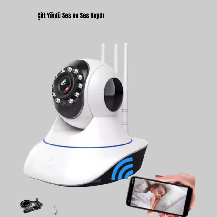 KESGİN MARKET ® Akıllı IP Güvenlik Kamerası – 1080P HD, Gece Görüşlü, Hareket Algılamalı