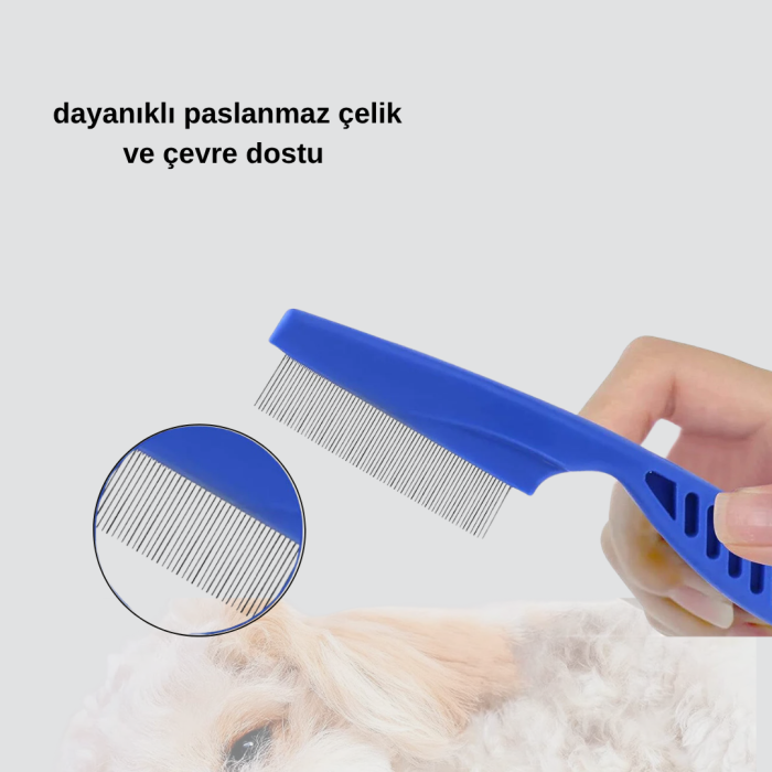 KESGİN MARKET ® Evcil Hayvan Tüy Bakım Seti – 4’lü Paslanmaz Çelik ve Eco Plastik, Kolay Temizlenebilir ve Dayanıklı