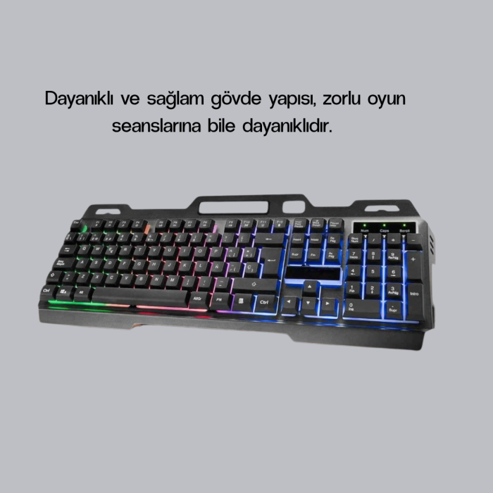 KESGİN MARKET ® RGB Işıklı Oyuncu Klavye Mouse Seti – Türkçe Q, Ayarlanabilir DPI, Ergonomik ve Dayanıklı Tasarım
