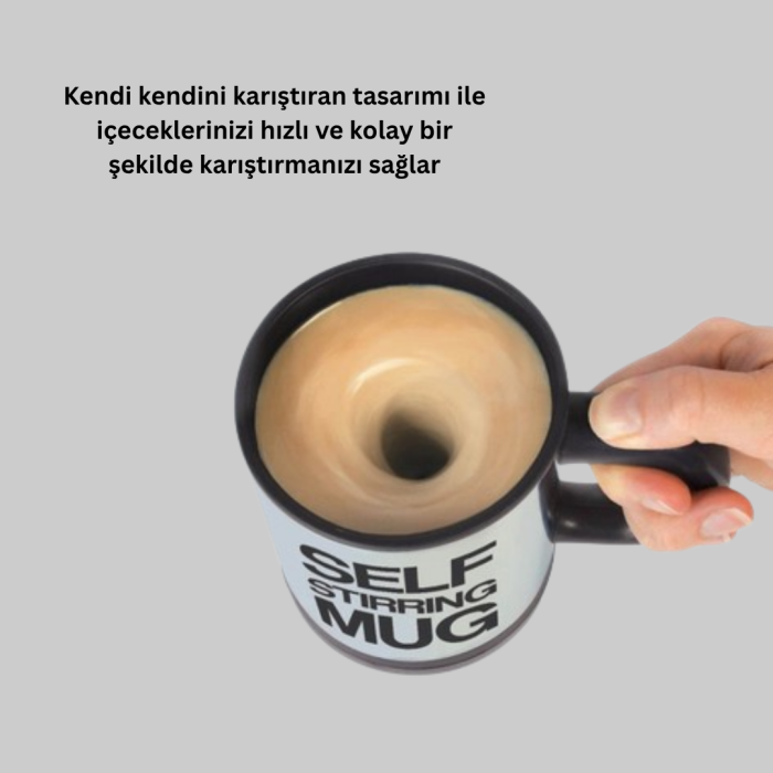 KESGİN MARKET ® Paslanmaz Çelik Kendi Kendini Karıştıran Akıllı Kupa – Isı Yalıtımlı