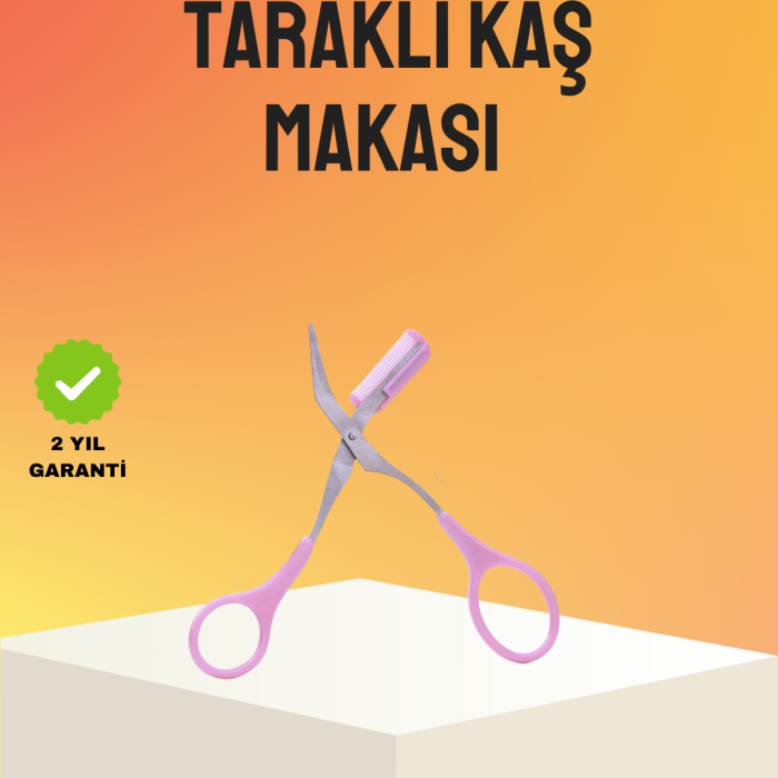 KESGİN MARKET ® Kaş Düzeltme Makası Taraklı – Profesyonel ve Pratik Kaş Bakımı
