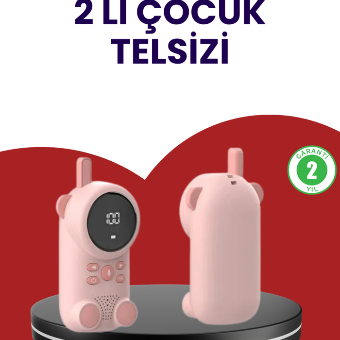 KESGİN MARKET ® Uzun Menzilli Bebek Telsizi – VOX Modlu, Renkli LCD Ekranlı