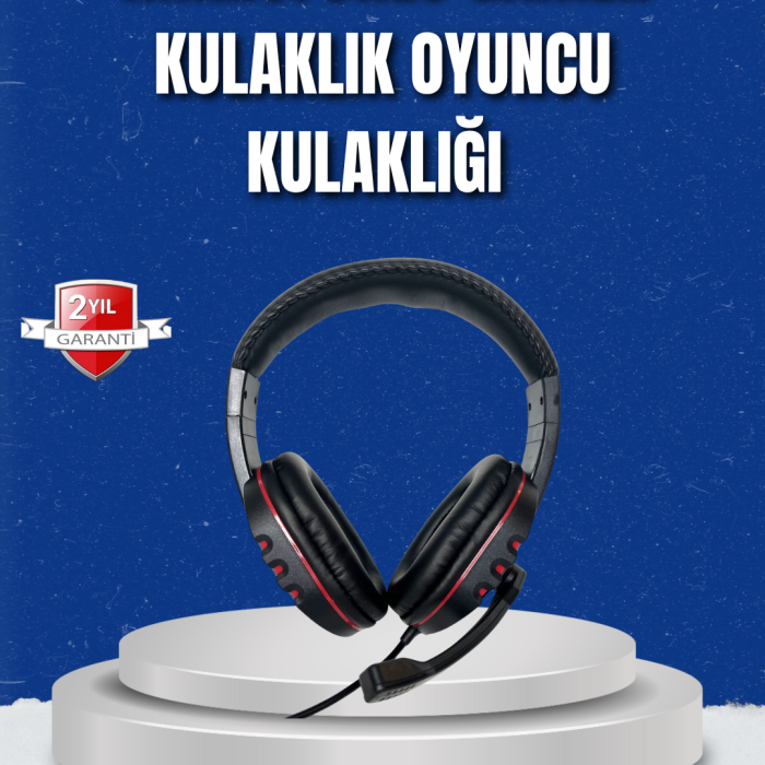 KESGİN MARKET ® Bilgisayar Oyuncu Kulaklığı – Yumuşak Pedli, Dayanıklı İpli Kablo