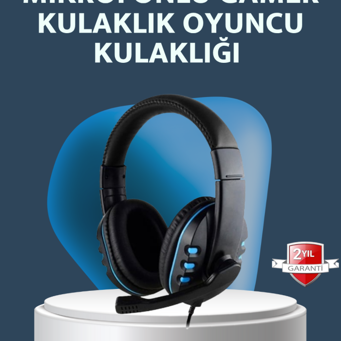 KESGİN MARKET ® Stereo Mikrofonlu Kablolu Oyun Kulaklığı – Konforlu ve Net Ses İletimi
