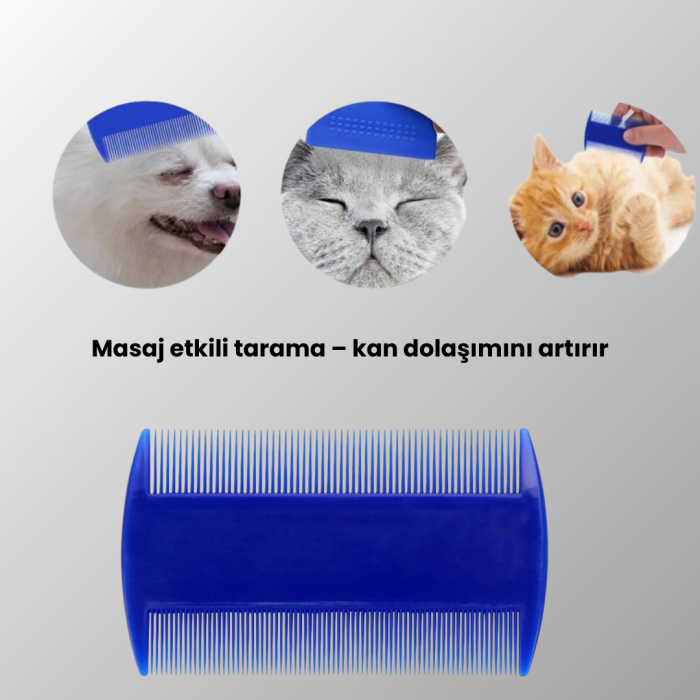 KESGİN MARKET ® Uzun ve Kısa Tüylü Hayvanlara Özel Bit Tarağı ve Tüy Temizleme Seti