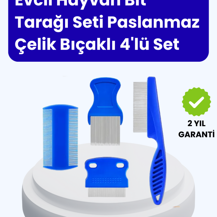 KESGİN MARKET ® Evcil Hayvan Bakımı İçin Dayanıklı ve Çok Amaçlı Tarak Seti (4 Parça)