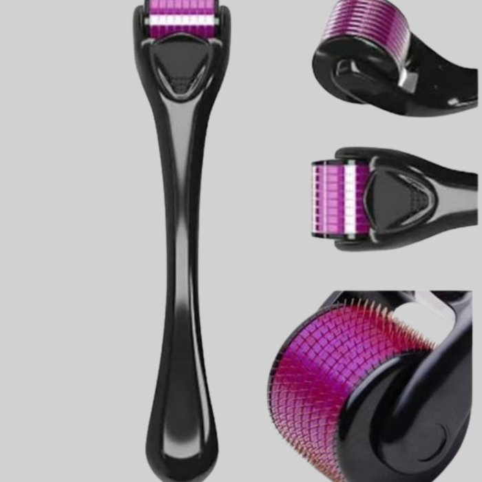 KESGİN MARKET ® Evde Güvenli Kullanım İçin Titanyum Derma Roller – Siyah Saplı