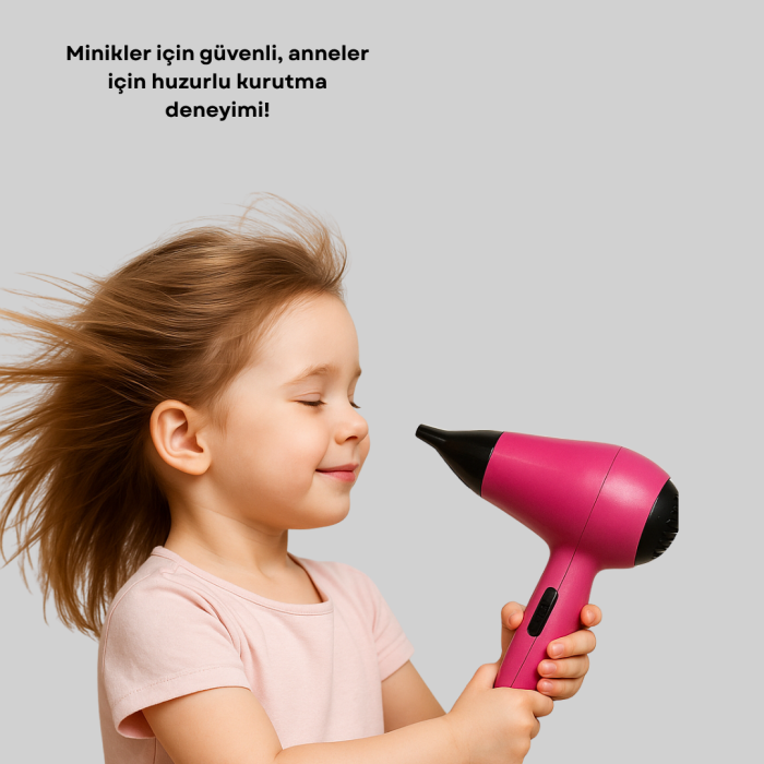 KESGİN MARKET ® Çocuklara Özel Mini Fön Makinesi – 500/1000W Güç – Düşük Gürültü