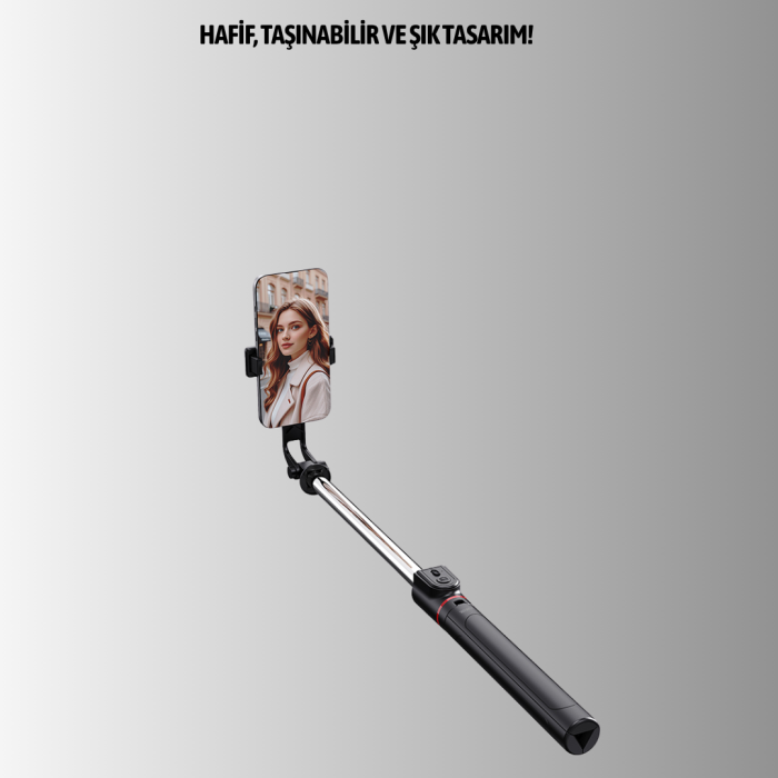 KESGİN MARKET ® Bluetooth Işıklı Uzaktan Kumandalı Selfie Çubuğu – 130 cm Yükseklik
