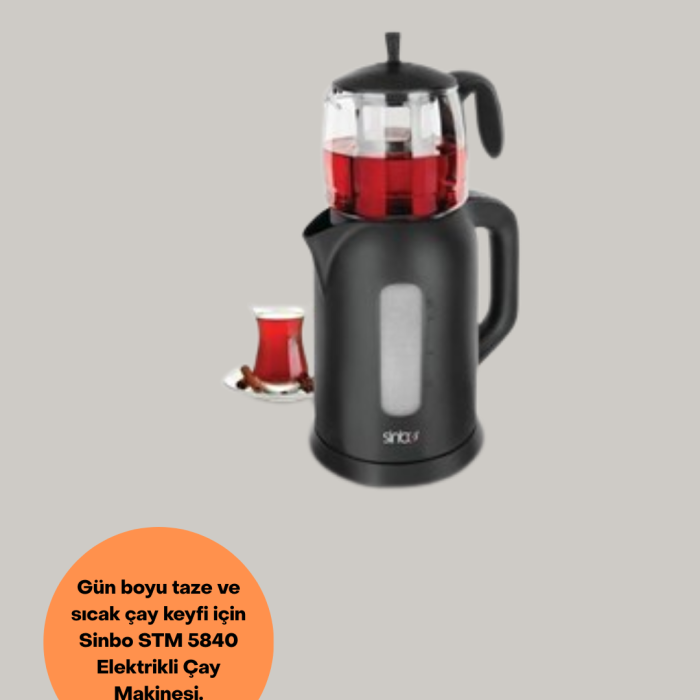 KESGİN MARKET ® Sinbo STM 5840 Elektrikli Çay Makinesi 1800 Watt 1,7 Litre