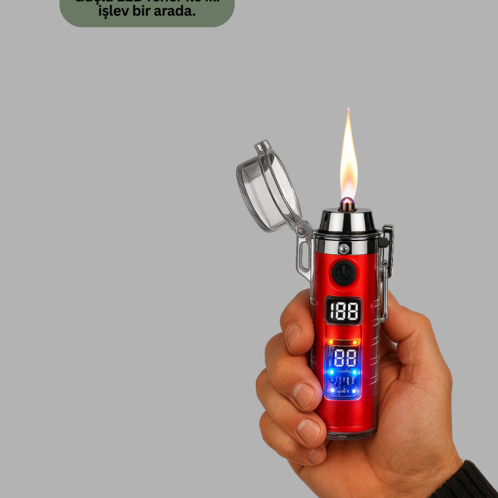 KESGİN MARKET ® Kamp ve Outdoor İçin Çok Amaçlı Çakarlı Elektronik Çakmak