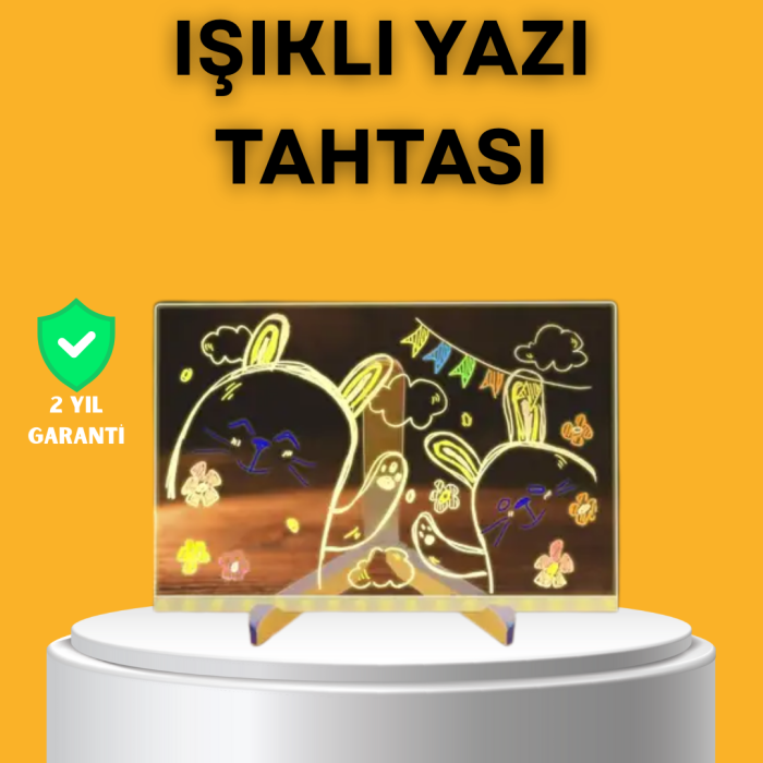 KESGİN MARKET ® Masaüstü ve Duvara Monte Edilebilir LED Işıklı Yazı Panosu