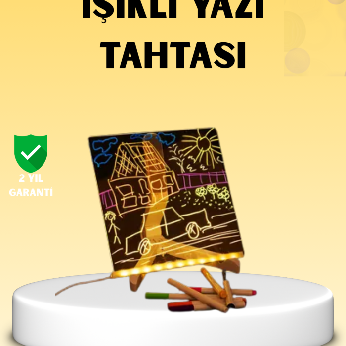 KESGİN MARKET ® LED Işıklı Akrilik Yazı Tahtası Renkli Kalem Setiyle