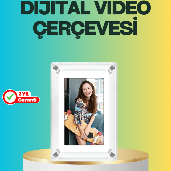 KESGİN MARKET ® Hediyelik Dijital Çerçeve – 7 İnç IPS Ekranlı, 4GB Hafızalı, Hoparlörlü