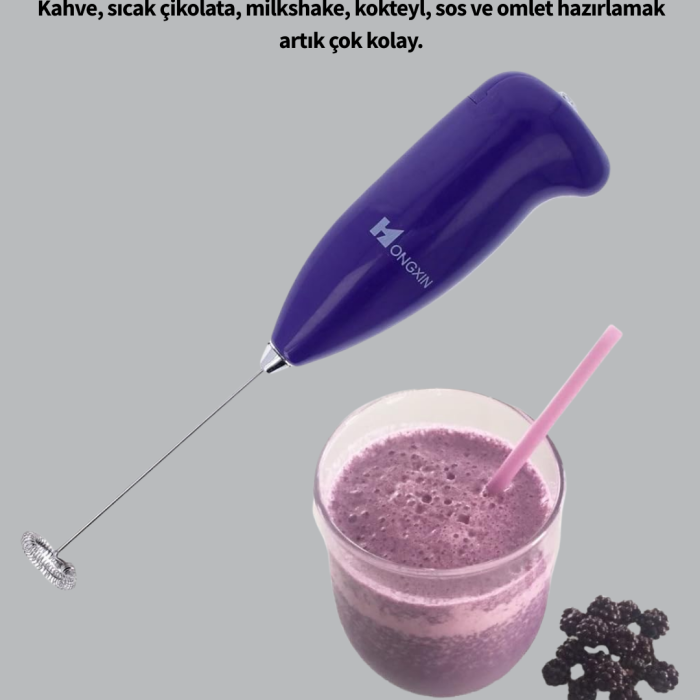 KESGİN MARKET ® Frappe ve Cappuccino Maker – Taşınabilir Pilli Köpürtücü Mikser
