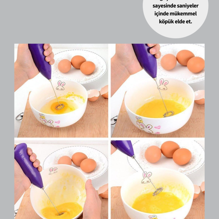 KESGİN MARKET ® El Tipi Pratik Mikser – Kahve, Süt, Bebek Maması ve Yumurta Çırpıcı
