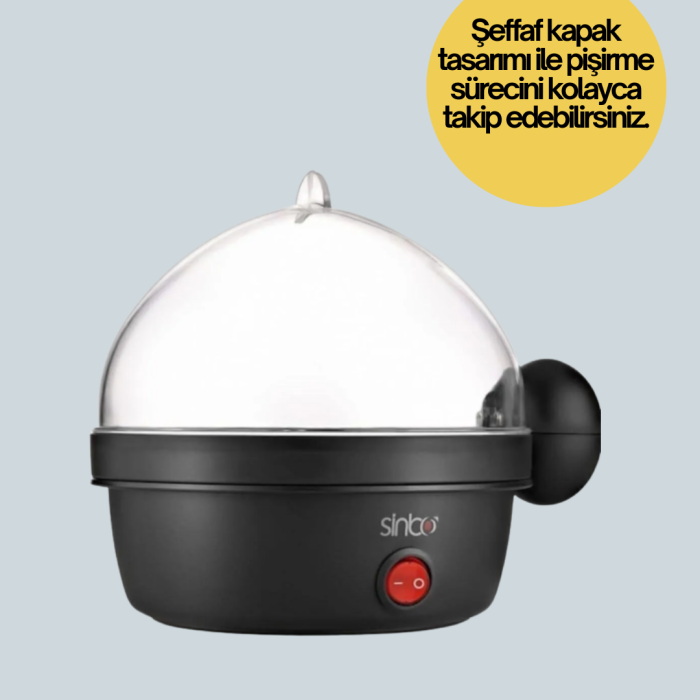 KESGİN MARKET ® 7 Yumurtalık Buharlı Yumurta Pişirme Cihazı Otomatik Kapanma Özellikli