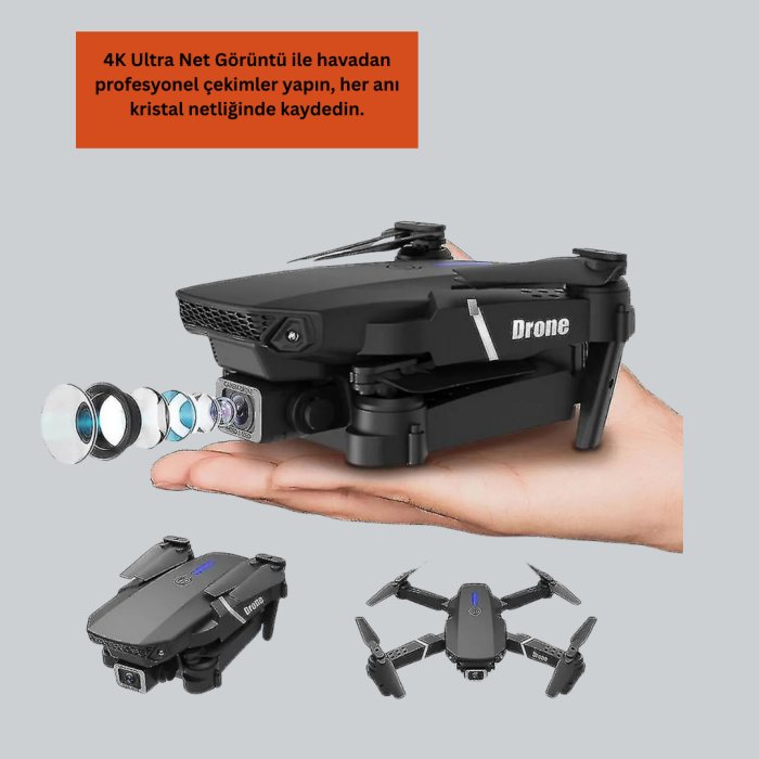 KESGİN MARKET ® Uzaktan Kumandalı Katlanabilir Drone Yörünge Uçuşu ve Eve Dönüş Özellikli