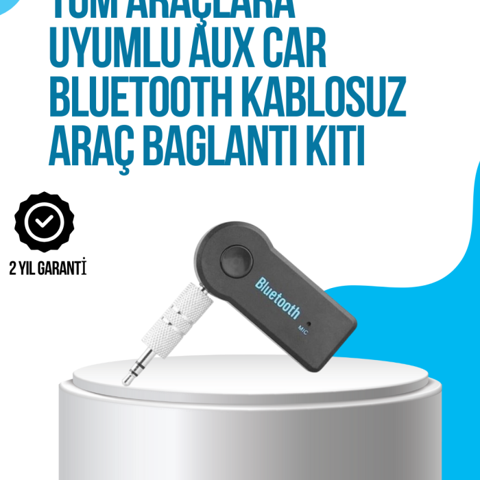 KESGİN MARKET ® Araç İçi Bluetooth AUX Müzik ve Telefon Görüşmesi Adaptörü