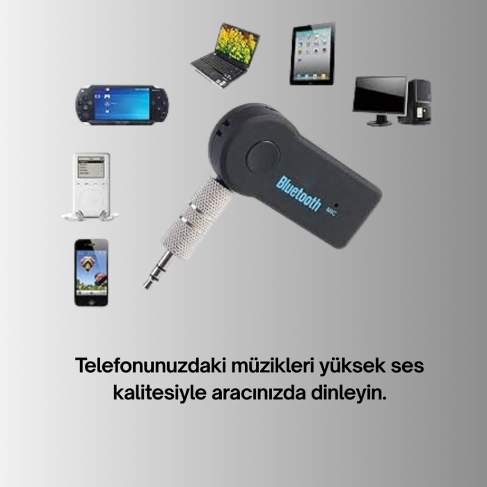 KESGİN MARKET ® Araç İçi Bluetooth AUX Müzik ve Telefon Görüşmesi Adaptörü