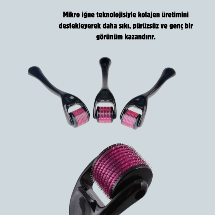KESGİN MARKET ® 540 İğneli Titanyum Dermaroller Profesyonel Ev Tipi Cilt Yenileme Aparatı