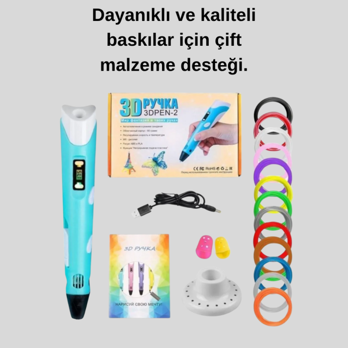 KESGİN MARKET ® ABS ve PLA Filament Destekli 3D Yazıcı Kalem