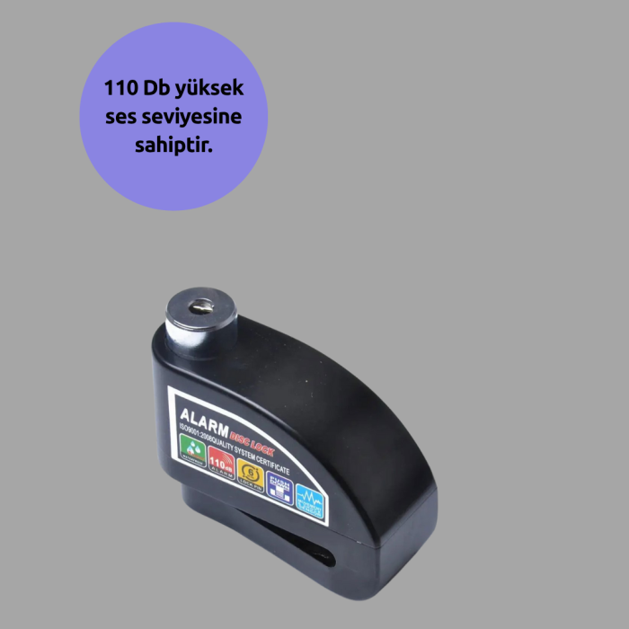 KESGİN MARKET ® Suya Dayanıklı 110dB Alarmlı Çelik Disk Kilidi