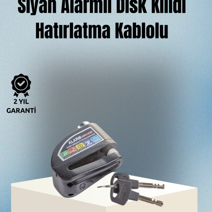 KESGİN MARKET ® Motosiklet ve Bisiklet İçin 6mm Pinli Alarmlı Disk Kilidi