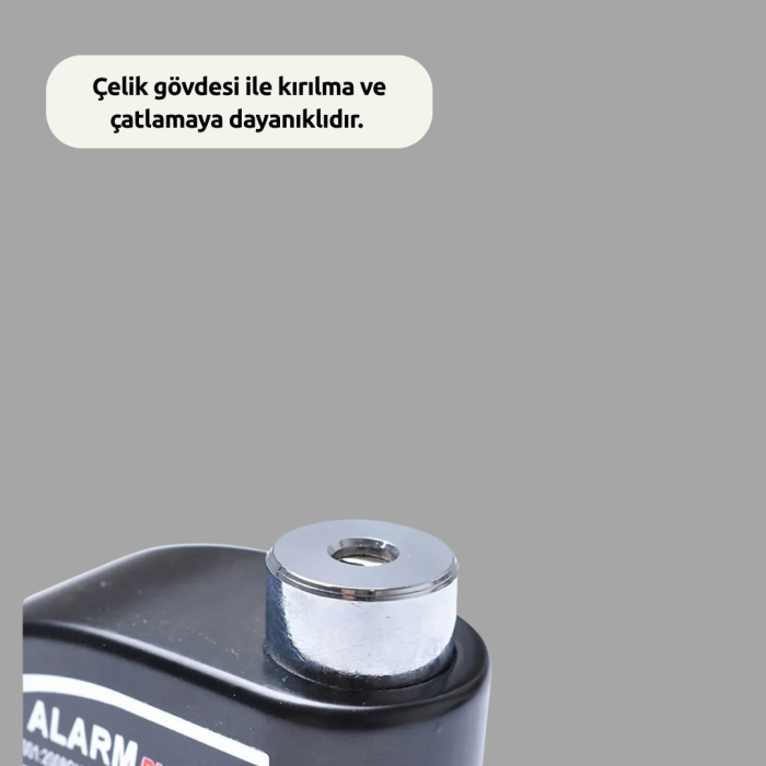 KESGİN MARKET ® Motosiklet ve Bisiklet İçin 6mm Pinli Alarmlı Disk Kilidi