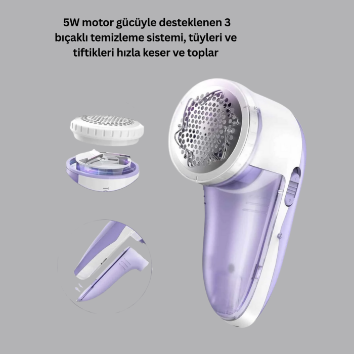 KESGİN MARKET ® Pamuk Tiftik Tüy Temizleme Makinesi 5W – 3 Bıçaklı Sistem