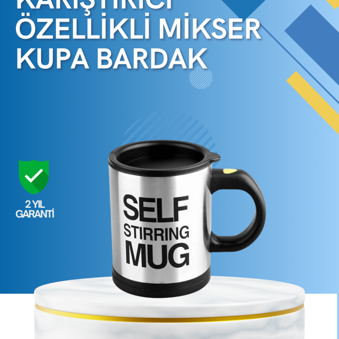 KESGİN MARKET ® Çift Katmanlı Termos Özellikli Karıştırma Motorlu Kupa